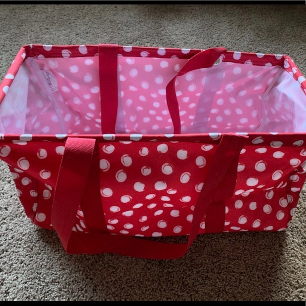 Thirty-One Large Utility Tote in Red Polkadot